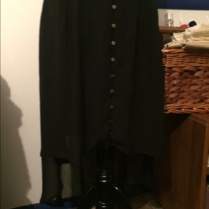 Button up high low skirt